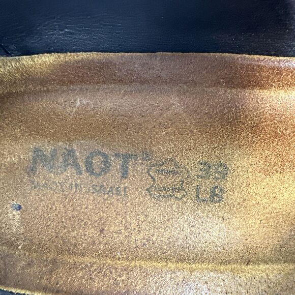 NAOT Womens Low Heel Comfort Mary Jane Size 38/8 Black Leather Round Toe Minimal - Picture 7 of 7